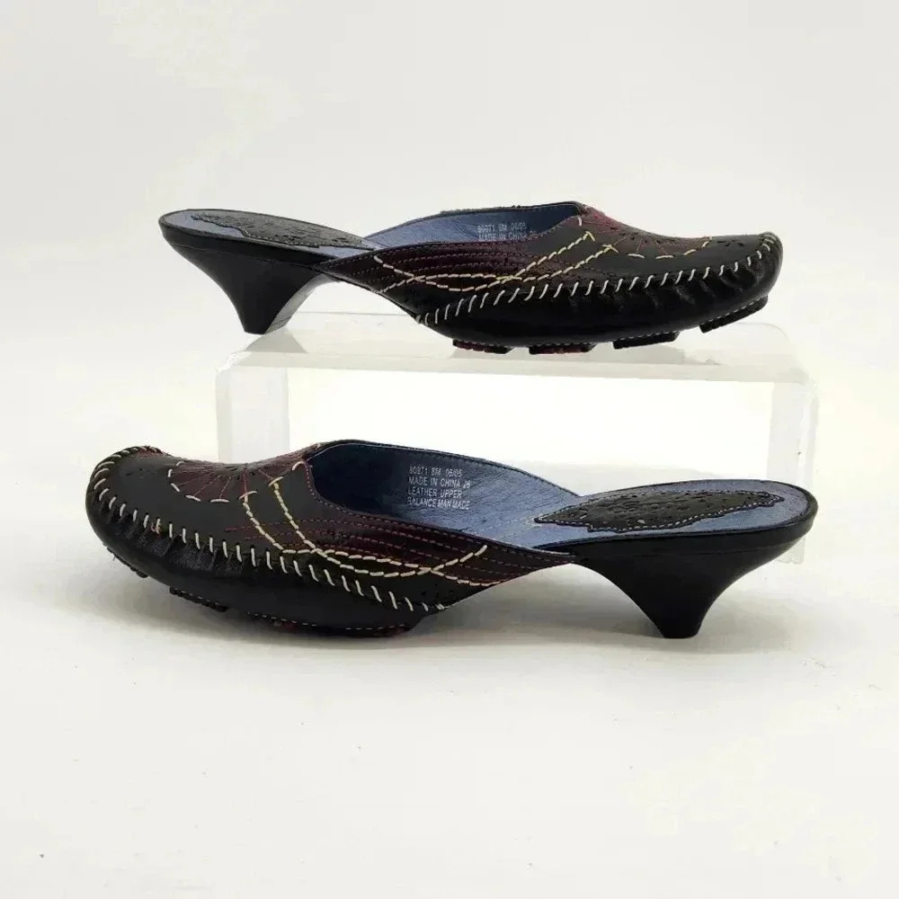 INDIGO LEATHER  MULES